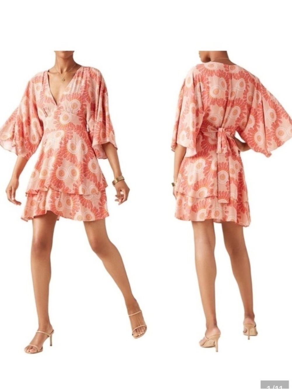 Figue Pink & Orange Printed Mini Dress